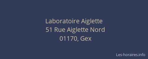 Laboratoire Aiglette