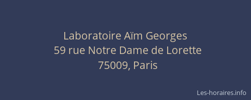 Laboratoire Aïm Georges
