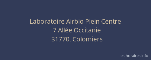 Laboratoire Airbio Plein Centre