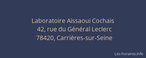 Laboratoire Aissaoui Cochais