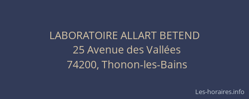 LABORATOIRE ALLART BETEND