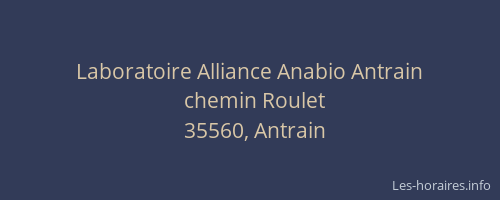 Laboratoire Alliance Anabio Antrain