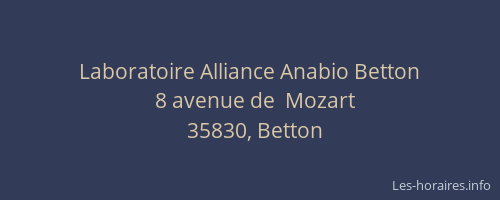 Laboratoire Alliance Anabio Betton