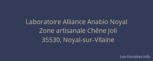 Laboratoire Alliance Anabio Noyal