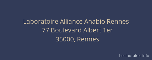 Laboratoire Alliance Anabio Rennes