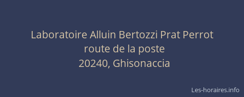 Laboratoire Alluin Bertozzi Prat Perrot
