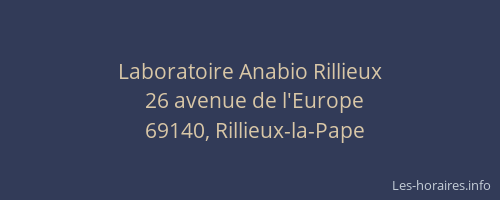 Laboratoire Anabio Rillieux