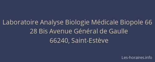 Laboratoire Analyse Biologie M&eacute;dicale Biopole 66
