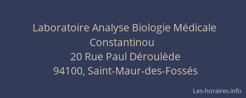 Laboratoire Analyse Biologie M&eacute;dicale Constantinou