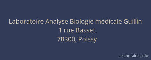 Laboratoire Analyse Biologie m&eacute;dicale Guillin