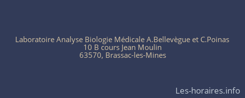 Laboratoire Analyse Biologie Médicale A.Bellevègue et C.Poinas