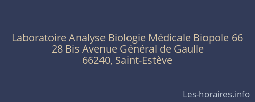 Laboratoire Analyse Biologie Médicale Biopole 66