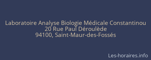 Laboratoire Analyse Biologie Médicale Constantinou
