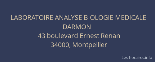 LABORATOIRE ANALYSE BIOLOGIE MEDICALE DARMON
