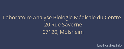 Laboratoire Analyse Biologie Médicale du Centre