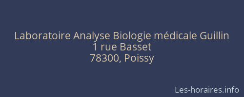 Laboratoire Analyse Biologie médicale Guillin