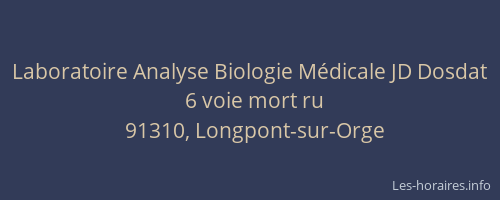 Laboratoire Analyse Biologie Médicale JD Dosdat