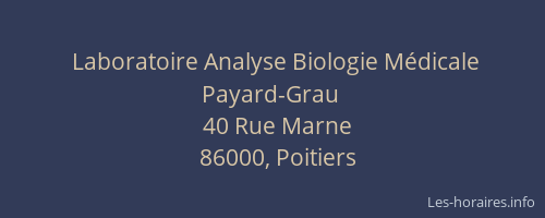 Laboratoire Analyse Biologie Médicale Payard-Grau