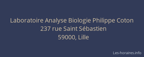 Laboratoire Analyse Biologie Philippe Coton