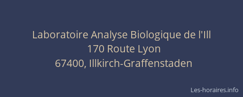 Laboratoire Analyse Biologique de l'Ill