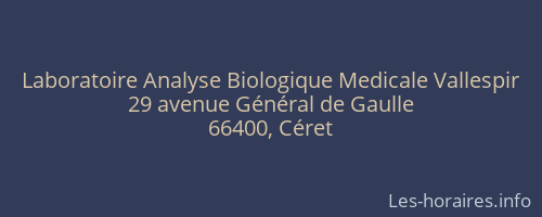 Laboratoire Analyse Biologique Medicale Vallespir