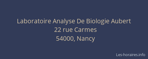 Laboratoire Analyse De Biologie Aubert