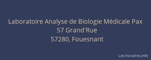Laboratoire Analyse de Biologie M&eacute;dicale Pax