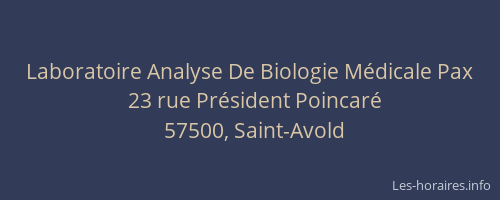 Laboratoire Analyse De Biologie M&eacute;dicale Pax