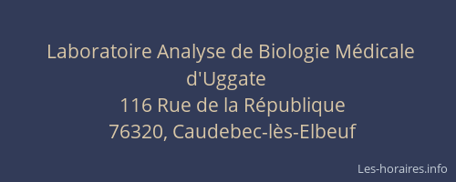 Laboratoire Analyse de Biologie Médicale d'Uggate