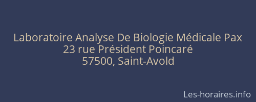 Laboratoire Analyse De Biologie Médicale Pax