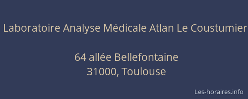 Laboratoire Analyse Médicale Atlan Le Coustumier