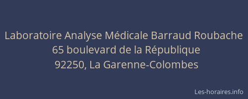 Laboratoire Analyse Médicale Barraud Roubache