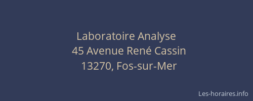 Laboratoire Analyse