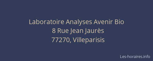 Laboratoire Analyses Avenir Bio