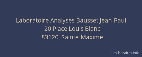 Laboratoire Analyses Bausset Jean-Paul