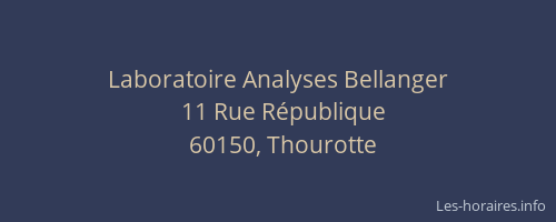Laboratoire Analyses Bellanger