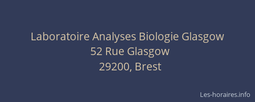 Laboratoire Analyses Biologie Glasgow