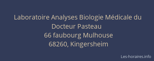 Laboratoire Analyses Biologie Médicale du Docteur Pasteau
