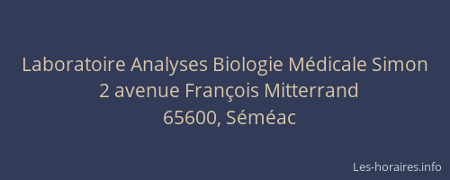 Laboratoire Analyses Biologie Médicale Simon