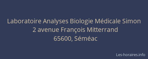 Laboratoire Analyses Biologie M&eacute;dicale Simon