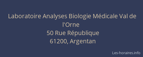 Laboratoire Analyses Biologie M&eacute;dicale Val de l'Orne