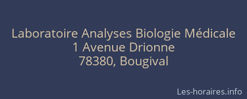 Laboratoire Analyses Biologie M&eacute;dicale