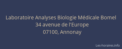 Laboratoire Analyses Biologie Médicale Bomel