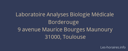 Laboratoire Analyses Biologie Médicale Borderouge