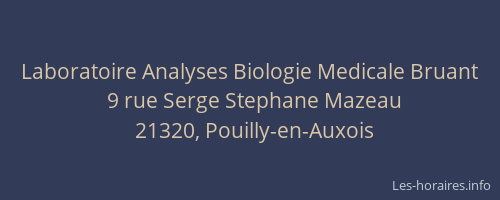 Laboratoire Analyses Biologie Medicale Bruant