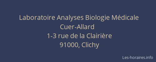 Laboratoire Analyses Biologie Médicale Cuer-Allard