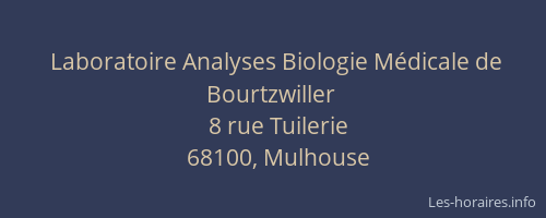 Laboratoire Analyses Biologie Médicale de Bourtzwiller