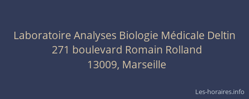 Laboratoire Analyses Biologie Médicale Deltin