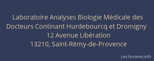 Laboratoire Analyses Biologie Médicale des Docteurs Continant Hurdebourcq et Dromigny