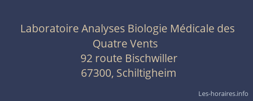 Laboratoire Analyses Biologie Médicale des Quatre Vents